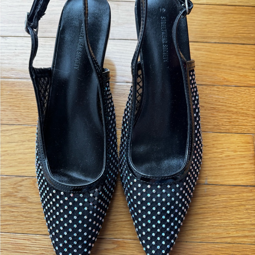 Streetwear Society Black and Silver Heels